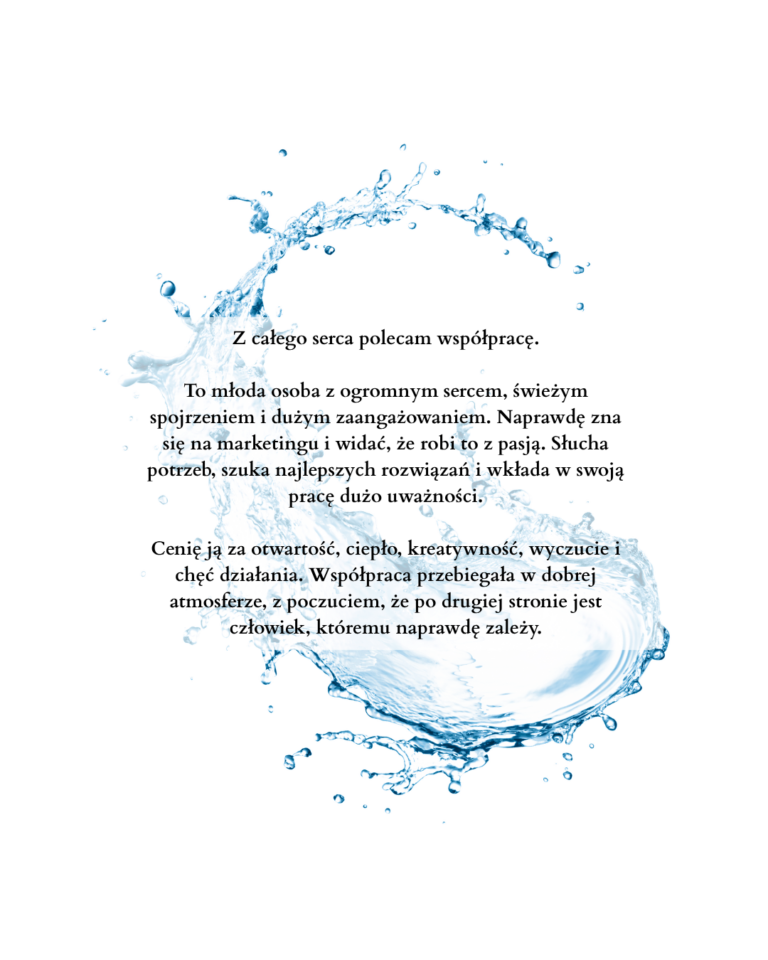 Z całego serca polecam współpracę. To młoda osoba z ogromnym sercem, świeżym spojrzeniem i dużym zaangażowaniem. Naprawdę zna się na marketingu i widać, że robi to z pasją. Słucha potrzeb, szuka n